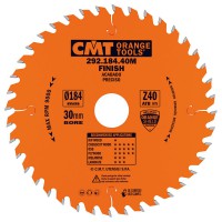 CMT Industrial Fine Cut Saw Blade 180mm dia x 2.6 kerf x 30 bore Z40 15ATB